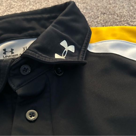 Under Armour Men's Short Sleeves Polo Shirt Size XL CoolBlack Black Yellow White - Picture 4 of 12